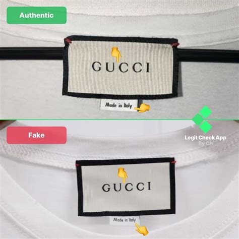 gucci real vs fake collar tag|authentic gucci clothing tags.